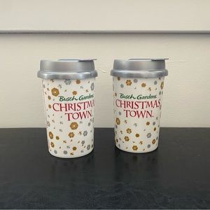 2 Busch Gardens Christmas Town Hot Cocoa Cups with Lids